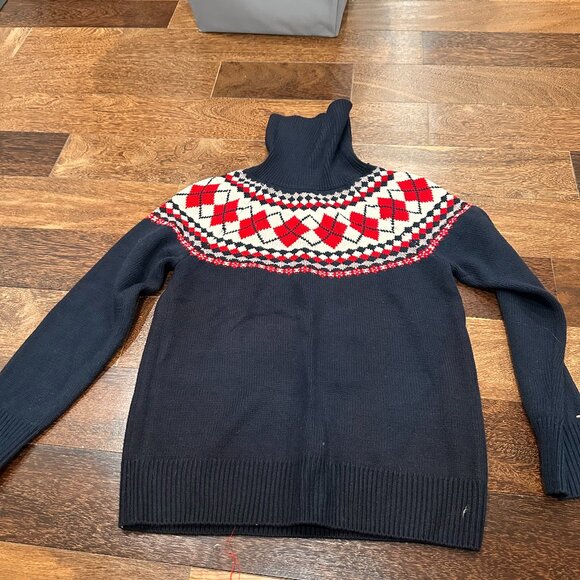 Blue, argyle turtleneck sweater Size Medium - Picture 1 of 3